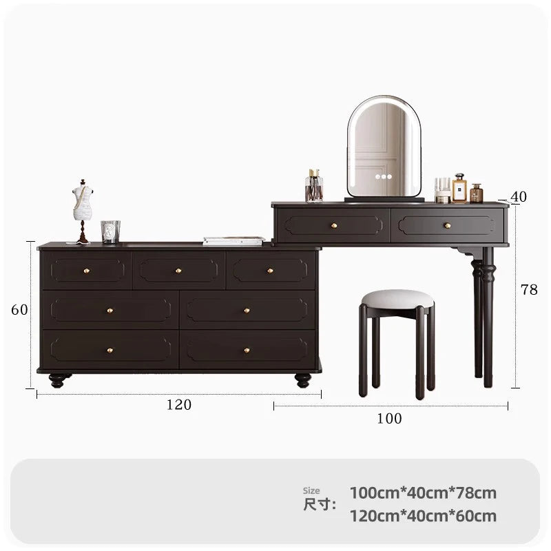 Modern Luxury Vanity Table Drawer Storage Simple Aesthetic Makeup Vanity Table With Mirror Trendy Penteadeira Bedroom Furniture