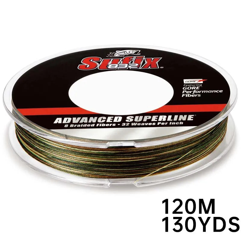 Sufix 832 sufix braid x8 Fishing Line - Length:120m/130yds, Size:13-86lb PE Power linha multifilamento  Advanced Braid 8 Strands