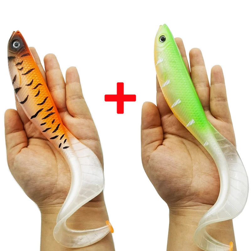 2 Pcs Fishing Lures Soft Bait 18cm/64g Artificial Bait Lure Fishing Kit Gear Artificial Bait For Freshwater & Saltwater
