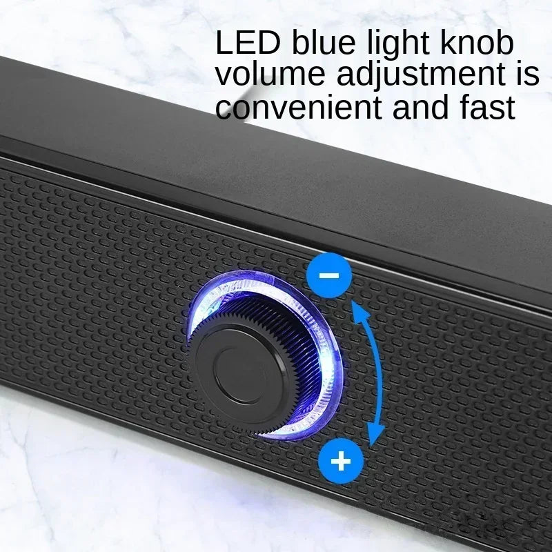 2.1 Channel Wired Soundbar with Subwoofer for PC/TV/Laptop - Stereo Multimedia Speakers,  Mini Sound System, Aux/USB Input