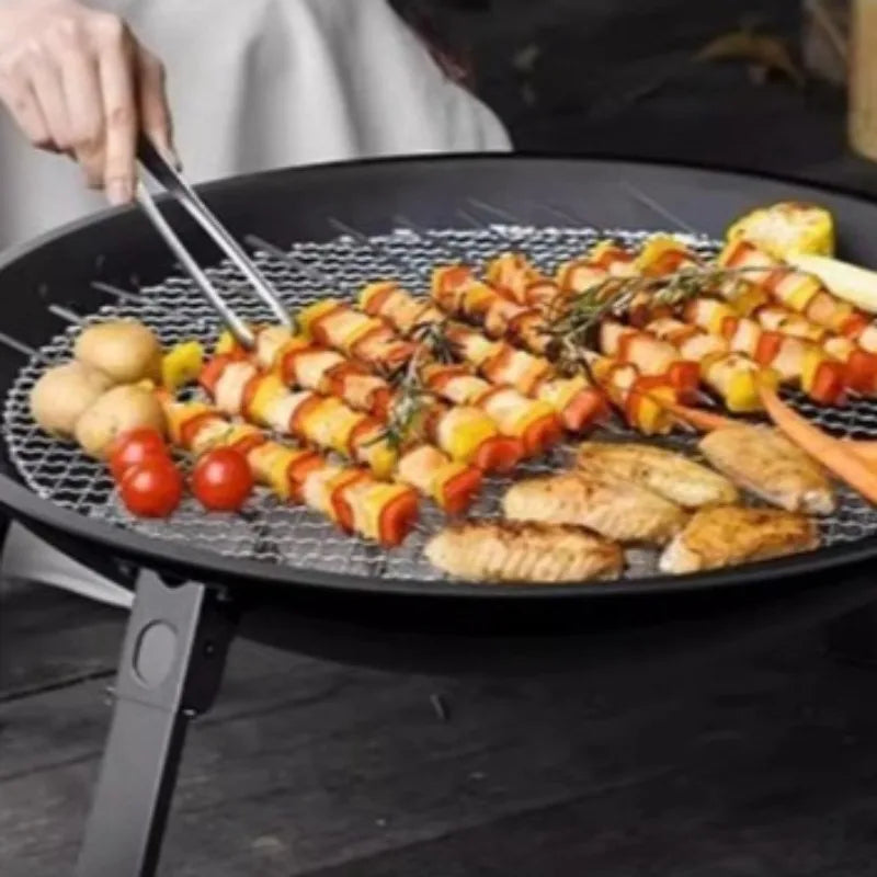 Outdoor Camping Cooking Wood Stove Household Removable Circular Grill Firewood Burner Travel Portable Camp Cooking Supplies