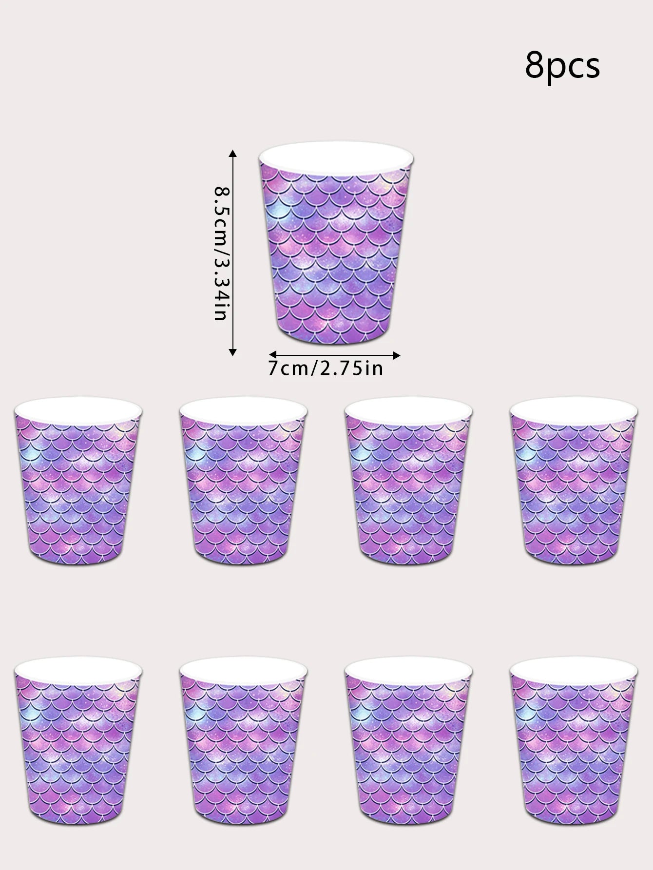 Mermaid Themed Party Disposable Tableware Purple Paper Plate Cup Knife Fork Spoon Girls Birthday Party Supplie Baby Shower Decor