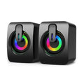 Small Computer Speakers Home Stereo Subwoofer Surround Sound 3.5MM AUX Music Player for Mini Desktop Laptops