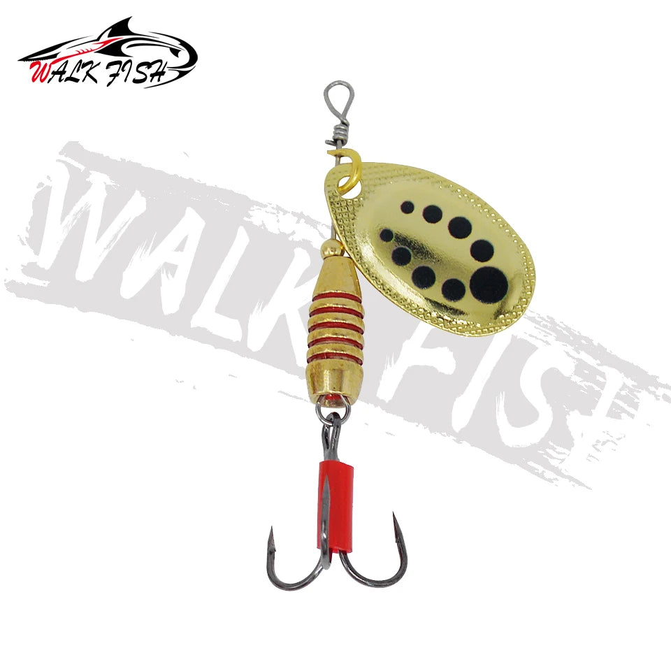 WALK FISH Spinner Lures 5.9cm 5g Rotating Spinners Spoon Hard Bait Pike Metal With Treble Hooks Fishing Lure Pesca Tackle