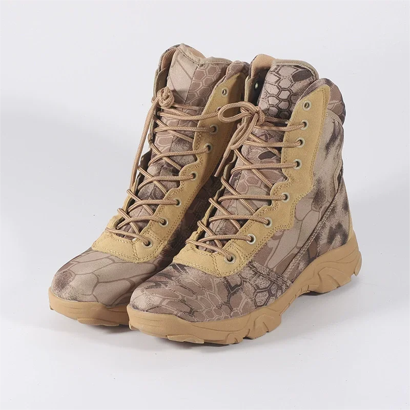 Men Outdoor Hiking Boots Fashion Sports Army Green Camouflage Jungle Off-road Boots Anti Slip Snow Shoes Wear-Resistant