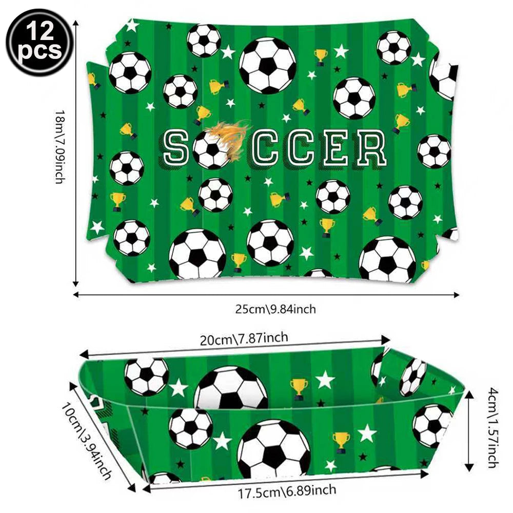 Soccer Party Disposable Tableware Paper Plates Cups Napkins Tablecloth Soccer Birthday Party Decoration