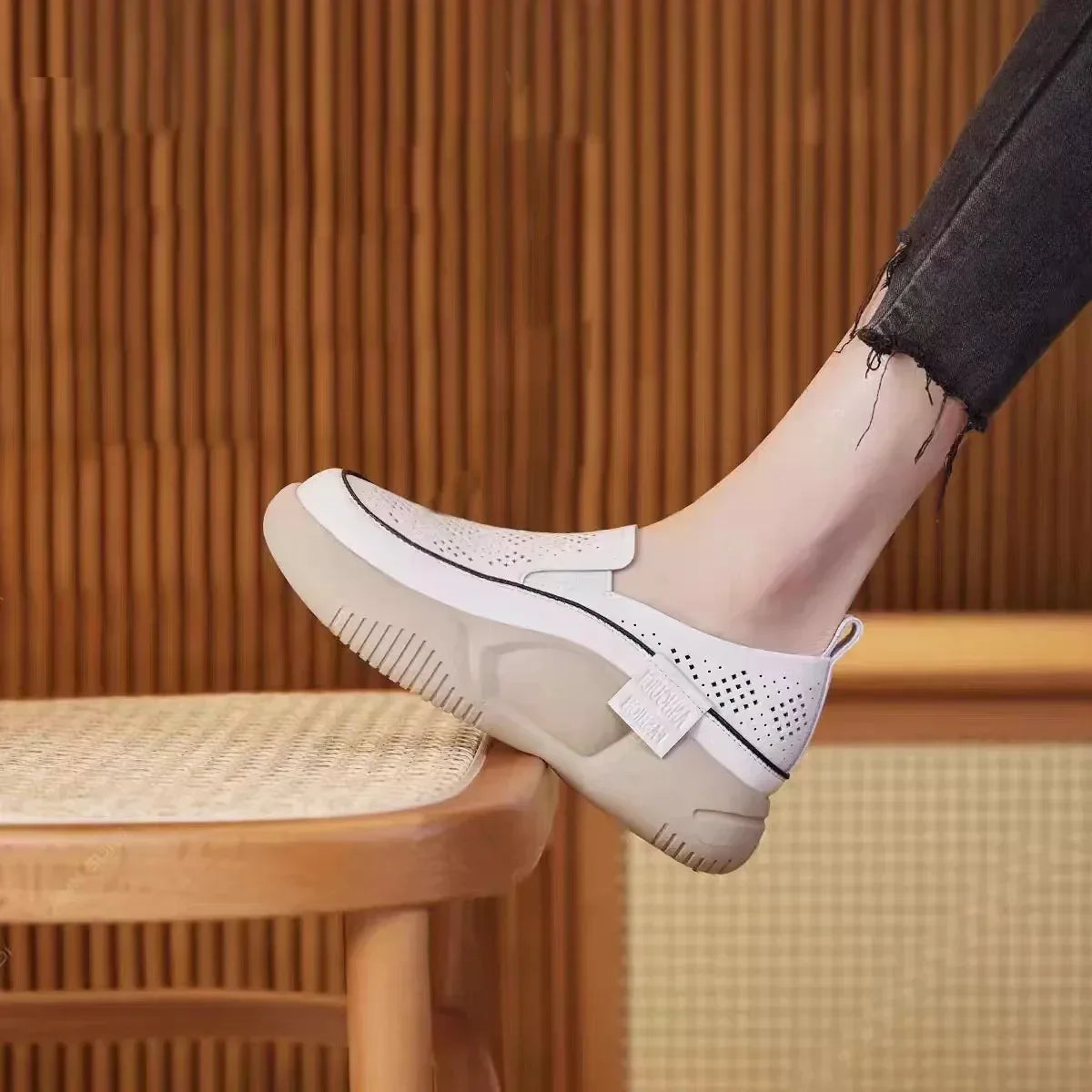 Women's Shoes Round toe soft sole flat shoes For Women Non-Slip Comfortable Lightweight Walking Sandals off white shoes 2024