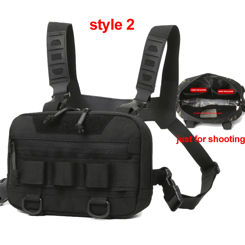 Fishing Vest Bag Men's Camo Fishing Lures Utility Tackle Chest Bags Waist Pack Outdoor Mountaineering Camping Hiking Hunting