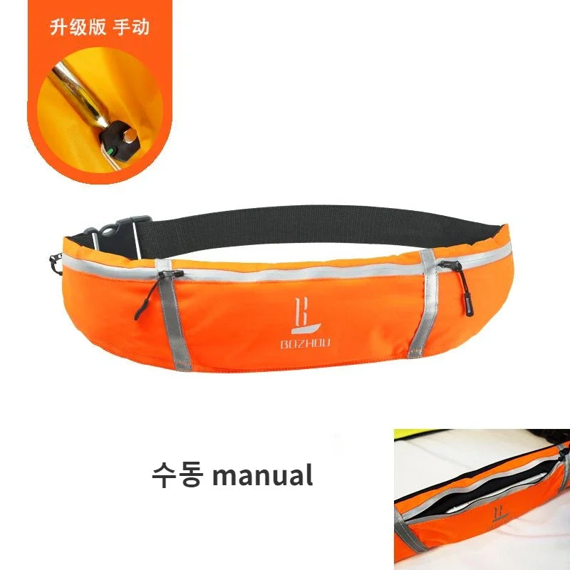 Fishing Life Jacket Manual Waist Belt Automatic Inflatable Buoyancy Portable Professional Fishing Adult Vest