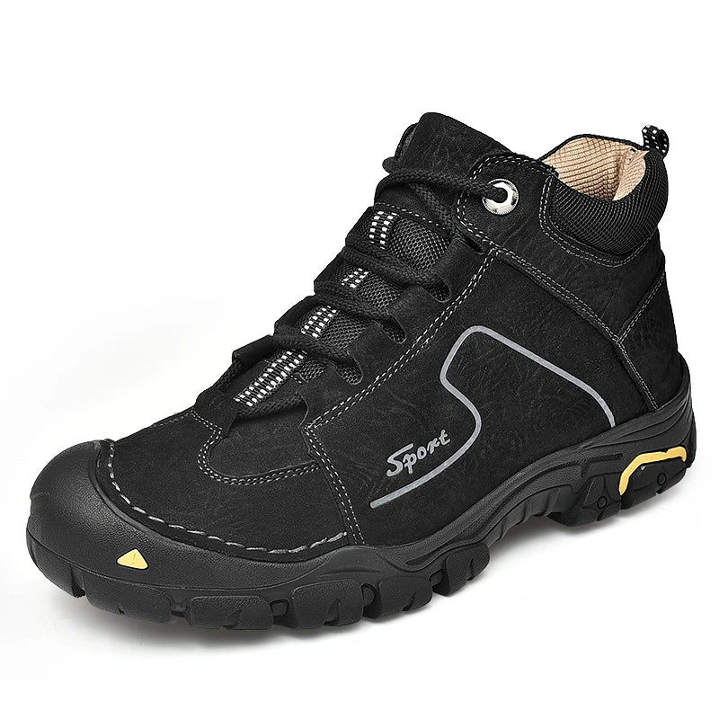 2026Men's Mid-Cut Outdoor Hiking Shoes Comfortable Wear-Resistant Rubber Outsole round Toe Work Boots Youth Spring Autumn Winter