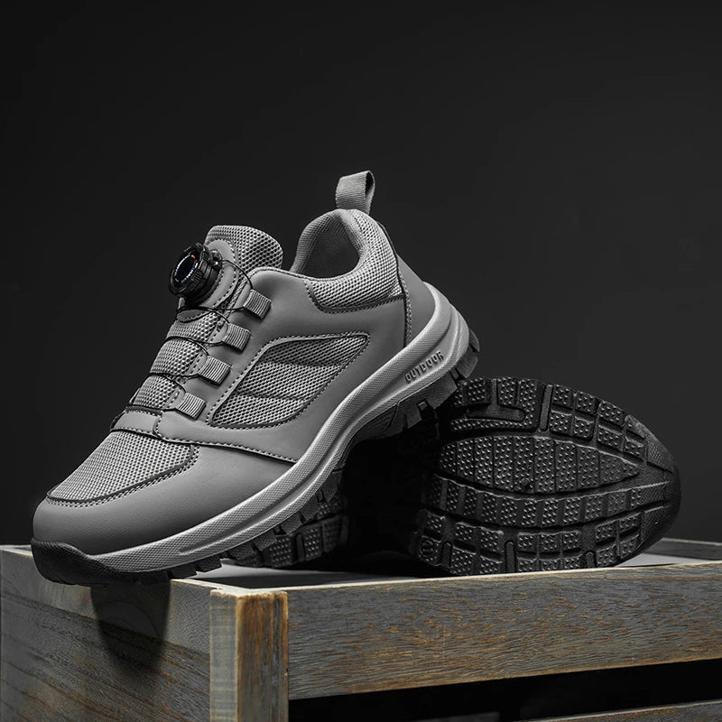 Season Hiking Shoes - No-Tie Rotating Buckle Closure, Lightweight Trekking Boots with Cushioned EVA Insole & Arch Support