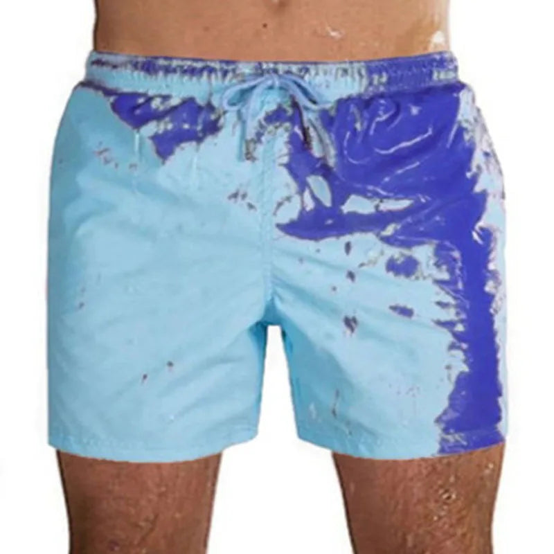 Mens Swimwear Color-Changing Swim Trunks Men Swimming Beach Shorts Summer Quick Dry Bath Shorts Surfing Board Beach Pants MY840