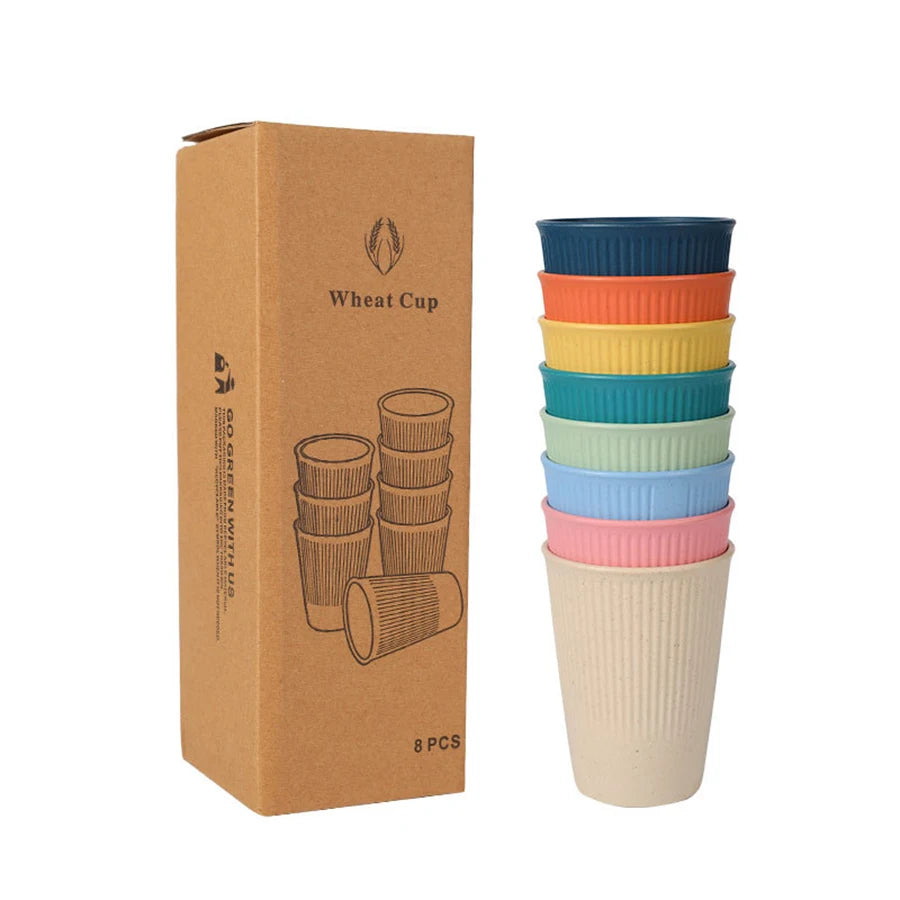 Dinner Dishes Wheat Straw Dinner Plates Set Eco Friendly Full Tableware Plates Cups Bowls Set Kitchen Accessories Dinnerware