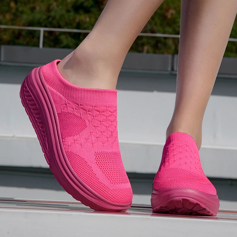 Womens Walking Loafers New Fashion Breathable Casual Slippers Sports Fitness Shoes Light Flat Shoes  Outdoor Non-Slip Women Shoe