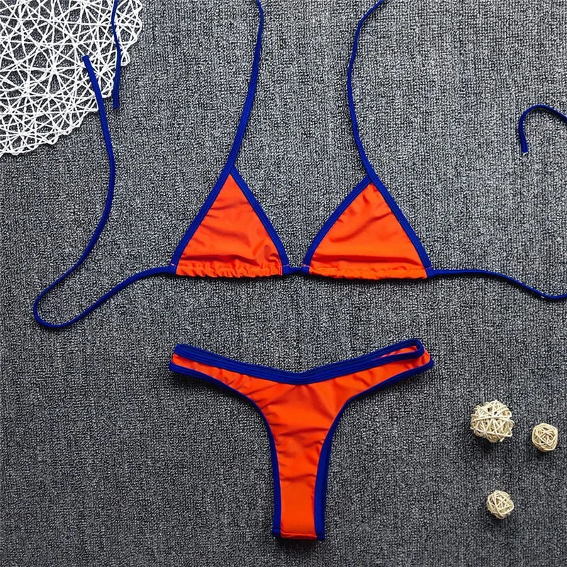 Swimsuit Women  European and American Sexy Bikini, Backless, Fresh and Cute, Multi-color Two-piece Swimsuit for Women