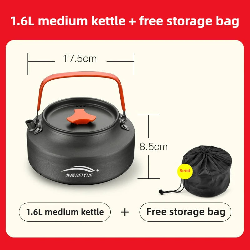 Outdoor Hiking Cookware Camping Cookware Boiling Water Teapot Frying Pan Equipment Portable Camping Pot Supplies Combination Set