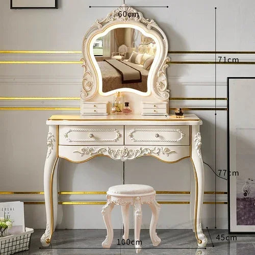 Makeup Vanity Dressing Table Dressers for Bedroom Makeup Vanity Desk Organizer Treasure Chest Girls Tocadores Comfortable Table