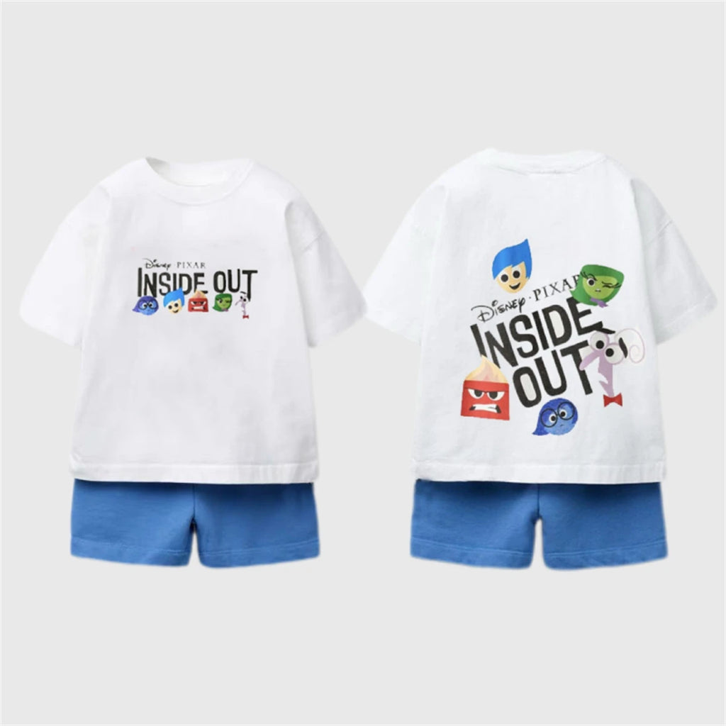 Kids Short-sleeved Outfits 1-7Age Boys Girls Lovely Tshirt +Shorts Two Piece Set Toddler Girls New Cartoon Clothing Outfits