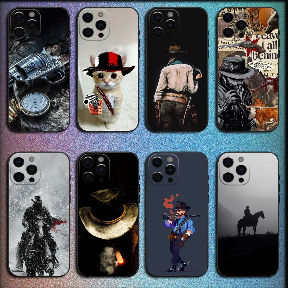 R-Red Dead Redemption RDR 2 Phone Case For iPhone 16,15,14,13,12,11,Pro,X,XS,Max,XR,Plus,Mini Soft Black Cover