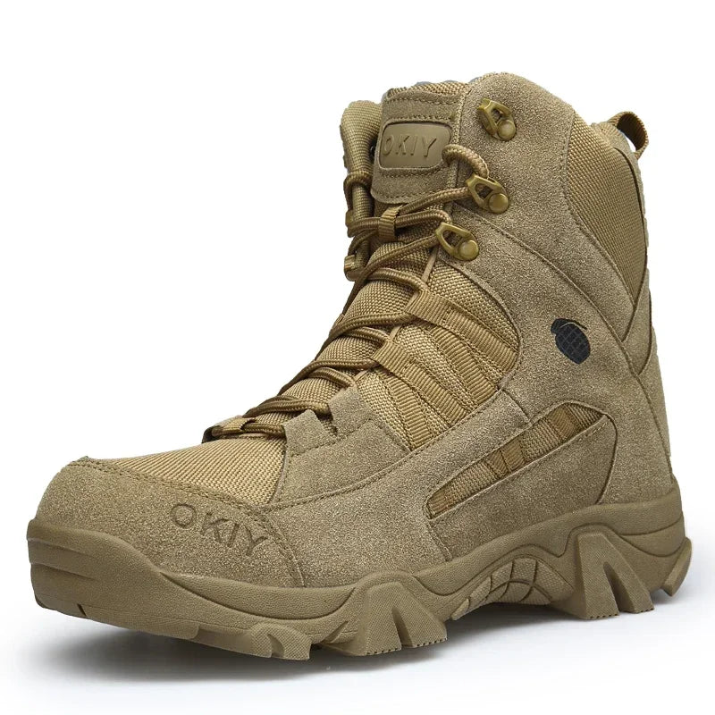 Men Tactical Boots Lace Up Breathable Male Army Boots Desert Boot Climbing Hiking Shoes Safety Unisex Hunting Boots Motorcycle