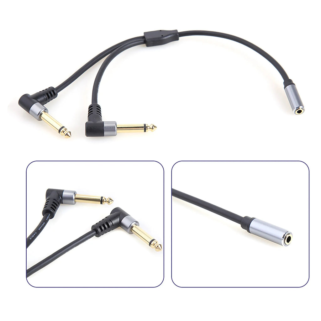 Stereo 3.5mm 1/8 TRS To Dual 6.5mm Y Splitter 6.35mm to 2x6.35mm Jack Adapter Audio Extension Cable for Amplifier Speaker Mixer
