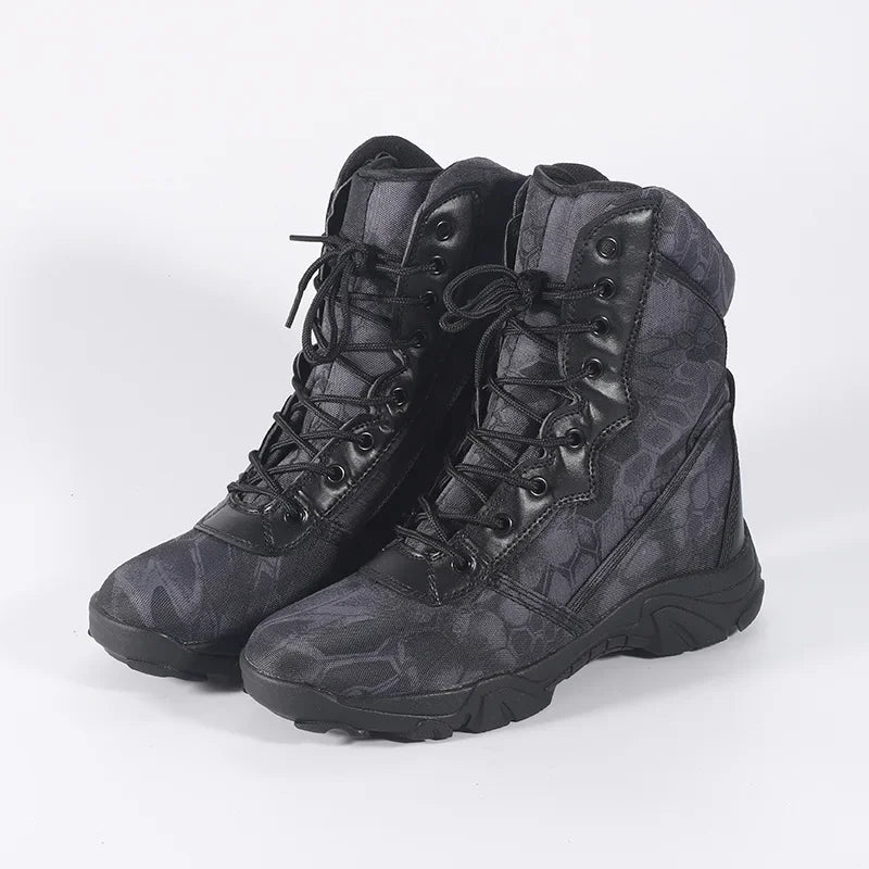 Men Outdoor Hiking Boots Fashion Sports Army Green Camouflage Jungle Off-road Boots Anti Slip Snow Shoes Wear-Resistant