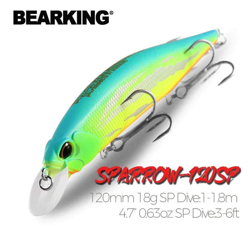 BEARKING 12cm 18g hot model fishing lures hard bait 10color for choose minnow quality professional minnow depth1-1.8m