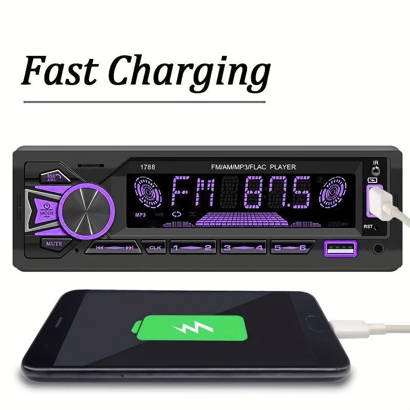 1pc Car Radio Srereo1din Wireless MP3 Player 60Wx4 FM Receiver with Remote Control AUX/USB/TF Card In Dash Kit