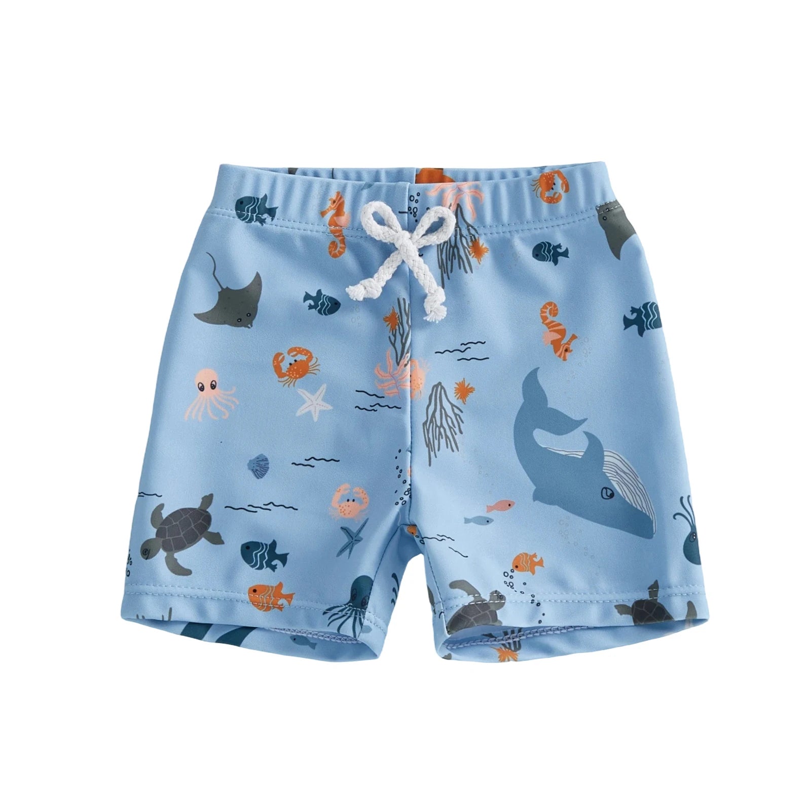 Toddler Kids Baby Boys Summer Swim Trunks Crab Octopus Print Quick Dry Swim Board Shorts Swimwear Bathing Suits Beachwear