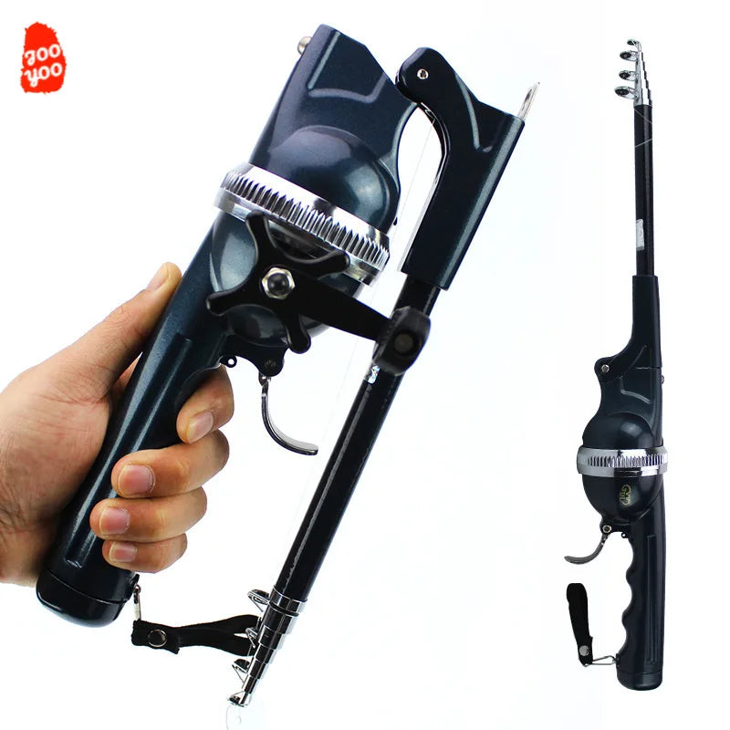 1PC Fishing Rods Foldable Fishing Rod One Body Hidden Wheel with Its Own Fishing Line Portable Pocket Throwing Rod Lure Supplies