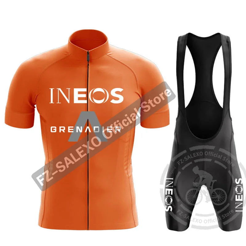 INEOS Cycling Set Men Summer Cycling Jerseys Set Short Sleeve Mountian Bike Clothing Racing Bicycle Clothes Ropa Ciclismo Hombre