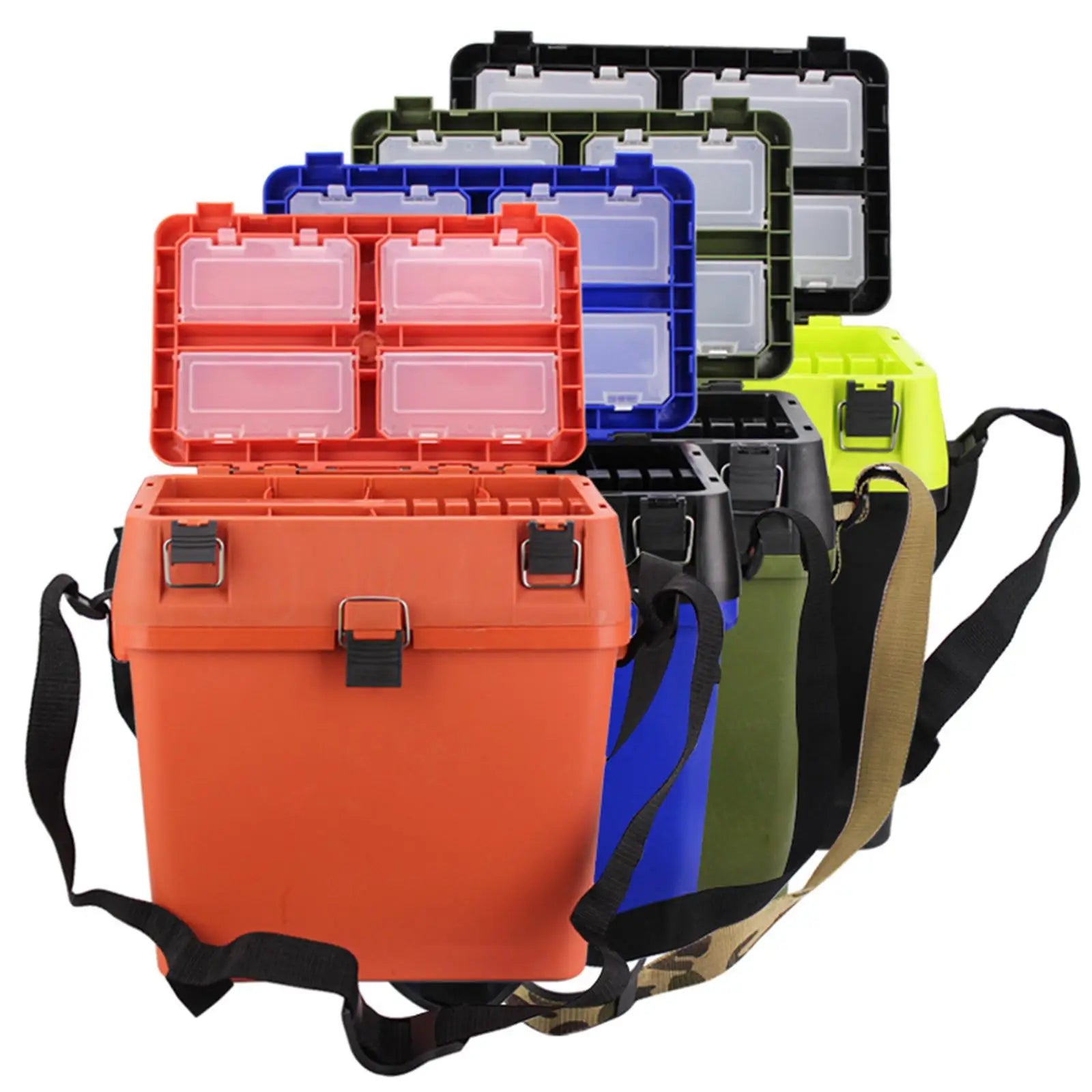 Fishing Tackle Box Fishing Equipment Waterproof Folding Handheld Fish Bucket Adjustable Shoulder Strap Portable Fishing Tool