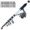 GHOTDA Fishing Rod Combo 1.8-2.4M Lure Telescopic Fishing Rod and 5.2:1 High Speed Gear Ratio Spinning Reel Fishing Tackle Pesca