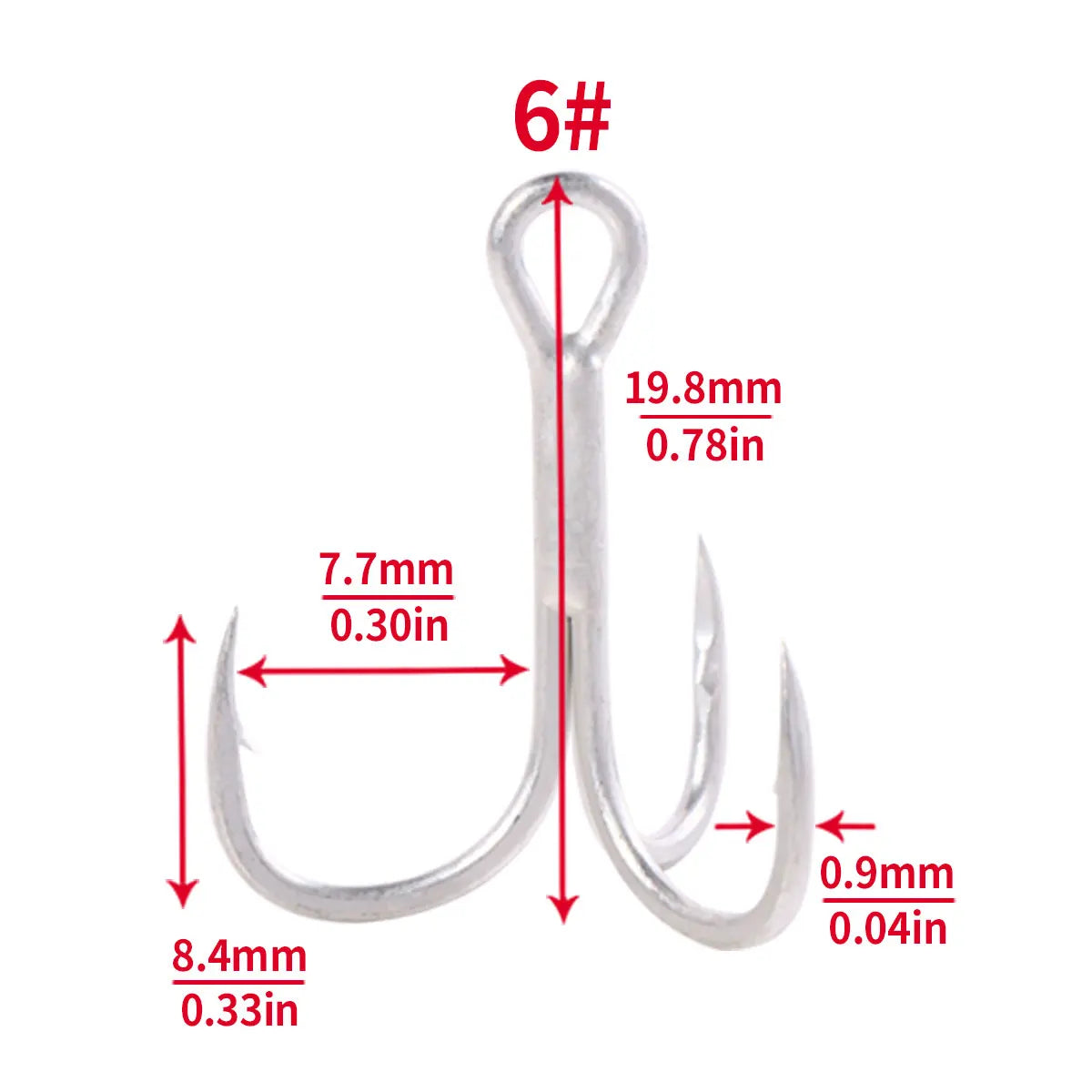 20pcs 4# 6# 8# 10#2# Fishing Hook High Carbon Steel Treble Hooks Bent Triple Fishhooks Set Anchor Hooks For Sea Fishing