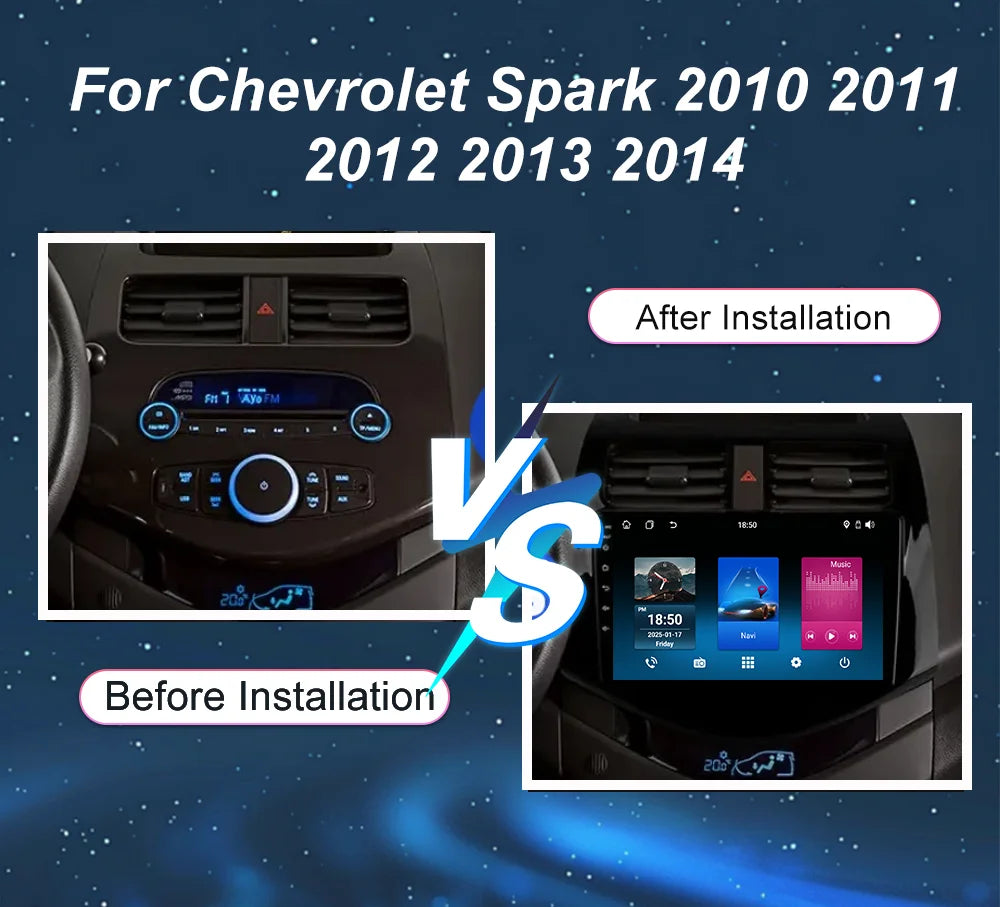 Android Car DVD Radio Stereo For Chevrolet Spark 2010 2011 2012 2013 2014 Auto Multimidia Player GPS Navigation 4G Carplay 2DIN
