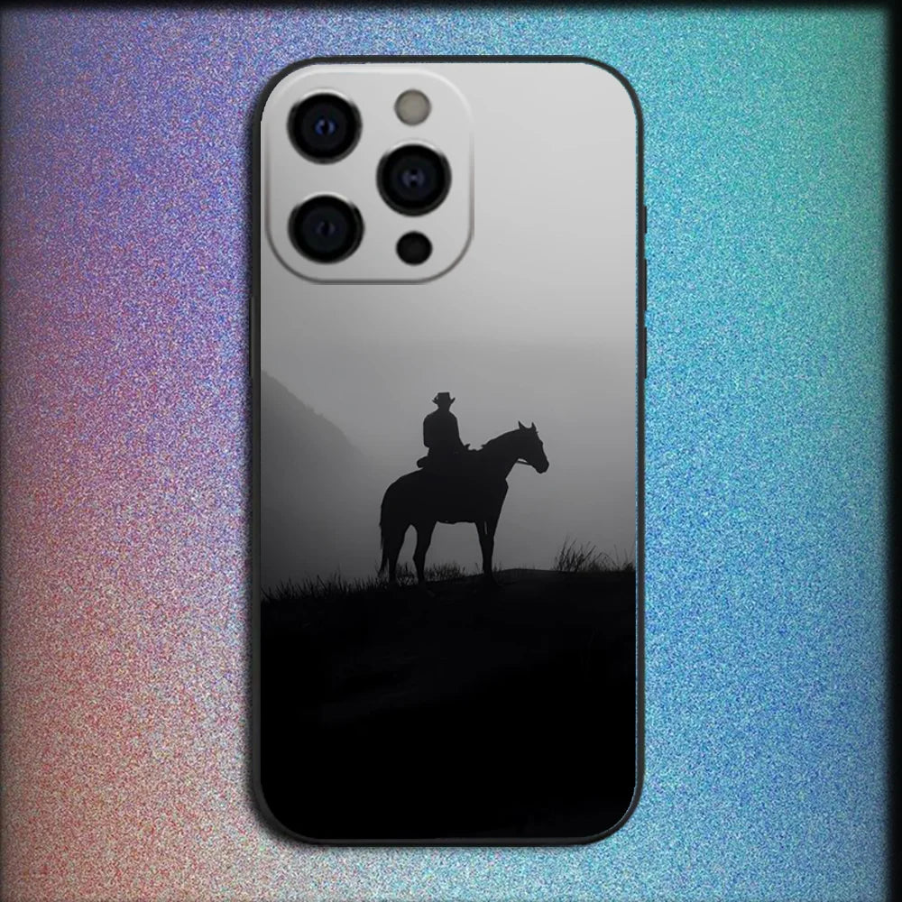 R-Red Dead Redemption RDR 2 Phone Case For iPhone 16,15,14,13,12,11,Pro,X,XS,Max,XR,Plus,Mini Soft Black Cover