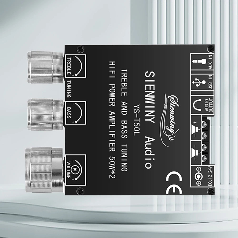 YS-T50L Stereo Audio Amplifier APP Control Bluetooth-Compatible 5.1 Bluetooth-Compatible Amp 50W*2 Home Sound Systems Supporting