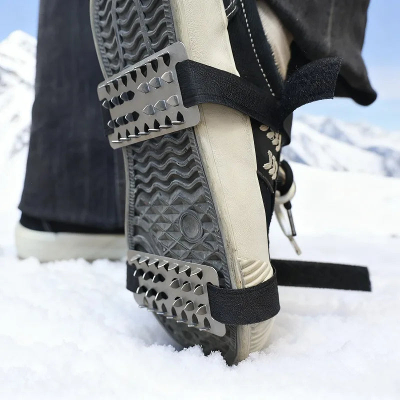 Mens Womens Mountaineering Boots and Shoes Non-slip Hiking Hiking Accessories Stainless Steel Non-slip Ice Claws Snowshoe Spikes