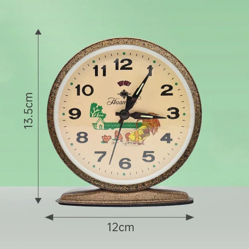 Mechanical Alarm Clock Retro Metal Desktop Clocks Child Bedroom Bedside Table Watches Loud Volume Cute Home Decor Items Gift