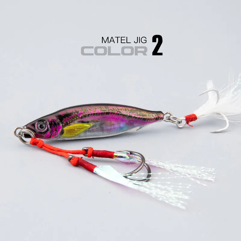 3D Printing Bass Fish 10g-80g Bait Tackle TroutShore Drag Cast Sea Fishing Tuna Slow Jigging Lure Saltwater Hook