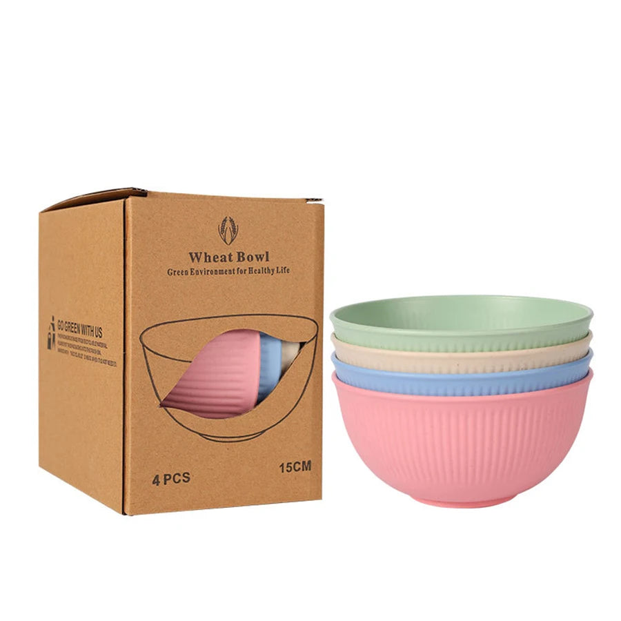 Dinner Dishes Wheat Straw Dinner Plates Set Eco Friendly Full Tableware Plates Cups Bowls Set Kitchen Accessories Dinnerware