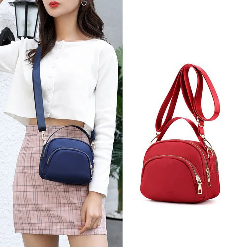 Women Handbag and Purse 2025 New Designer 3 Layers Large Capacity Shoulder Bags Lady Crossbody Bag Sweet Red Black Bolso Mujer