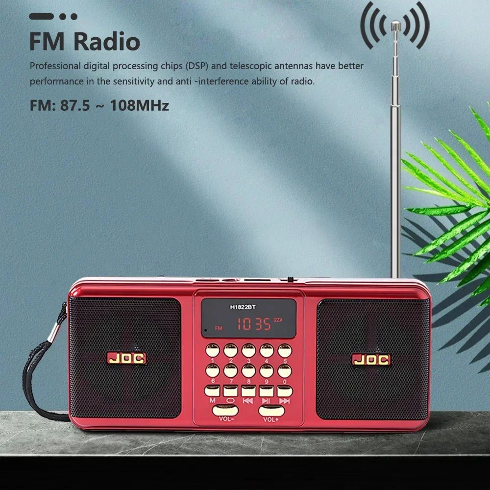 Mini Portable Speaker Radio Handheld Rechargeable Digital FM USB TF MP3 Player Bluetooth Speaker Devices Supplies for Computers