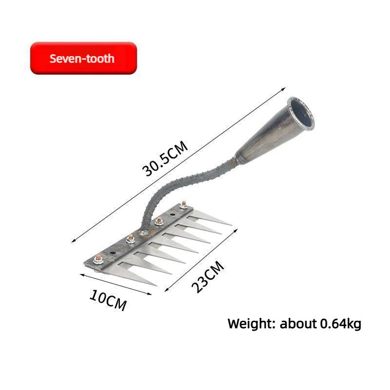 8/7/6/5teeth Garden Weeding Rake Heavy Duty Metal Gardening Hoe Weeding Rake Farm Tool for Gardening Weeding Loosening Soil Rake