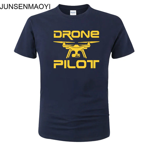 2025 New DRONE PILOTUAV Funny Printed T Shirt Summer Casual Cotton Short Sleeve O-Neck Men Clothing Brand Tee Plus Size XS-XXXL