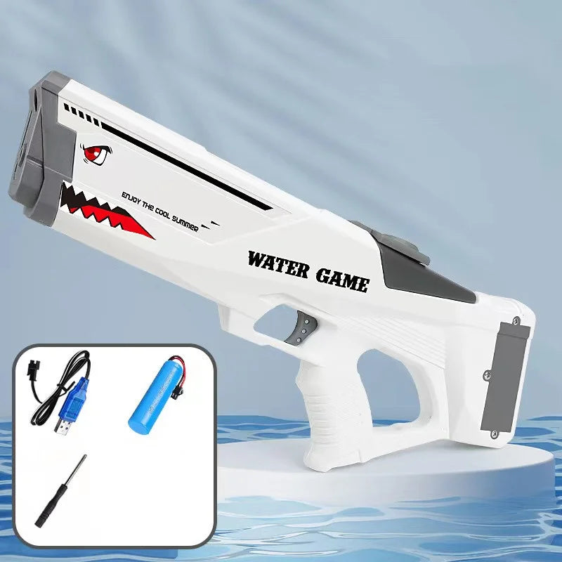 Large Capacity Water Guns Shark Adult Automatic Electric Water Gun Children Outdoor Beach Games Pool Summer Toys High Pressure