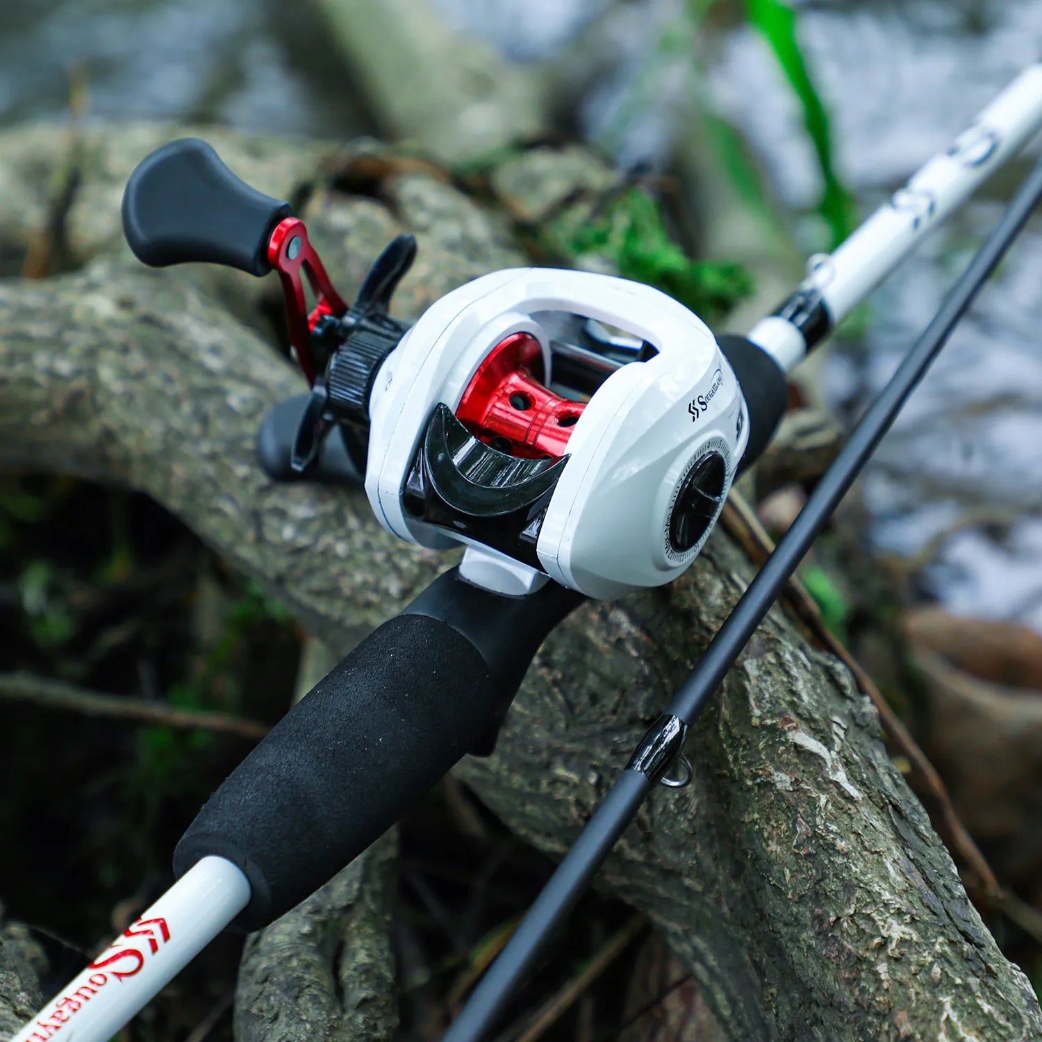 Sougayilang Casting Fishing Rod Reel Combo 6.3:1 Baitcasting Reel 10 Magnetic Brake 7KG Max Drag Portable Fishing Tackle Set