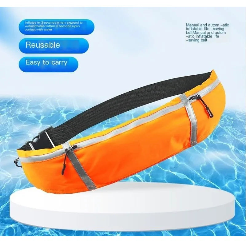 Automatic Inflatable Fishing Vest for Adults, Portable Waist Life Jacket, Life Belt, Sea PFD Manual Buoyancy Vest for Boating