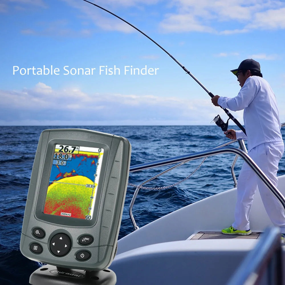 Portable 3.5" LCD Fish Finder Outdoor Fishing Sonar Sensor Fishing Finder Alarm Fish Detector Depth Locator