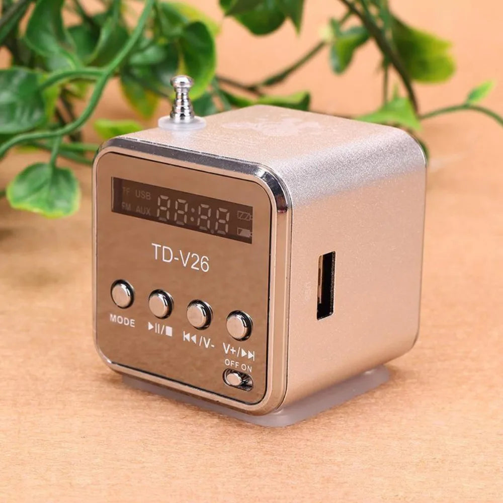 Portable LED Portable Mini FM Radio Clear Sound Mini Digital Radio Stereo Speaker FM Receiver Computer